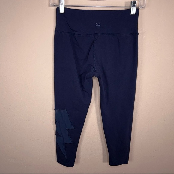 Medium C And C Blue Lighting Bolt Mesh Leggings Casual Stretch Ankle Cropped - Picture 8 of 12